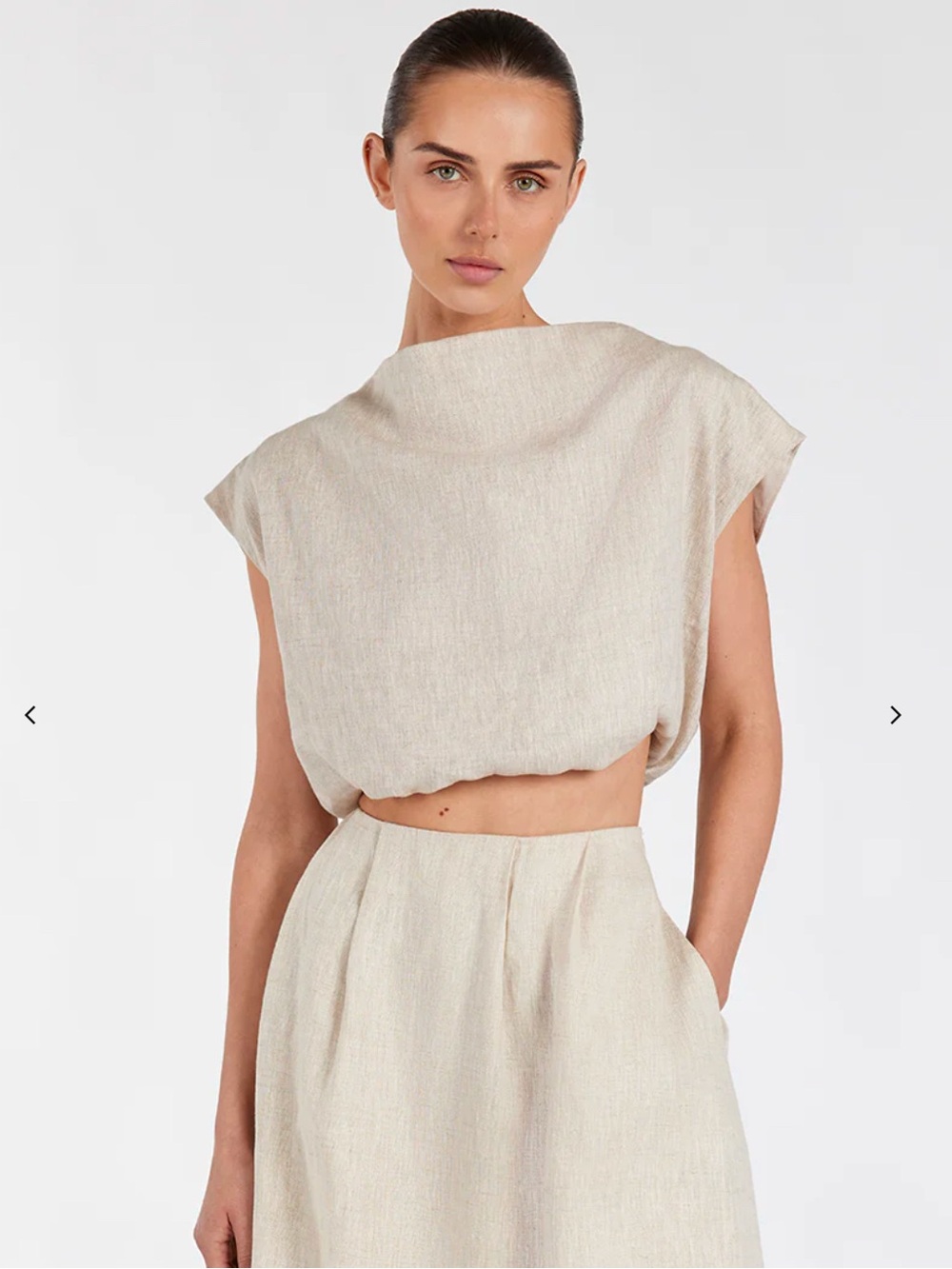 DISSH Amy Natural Linen Bubble Top